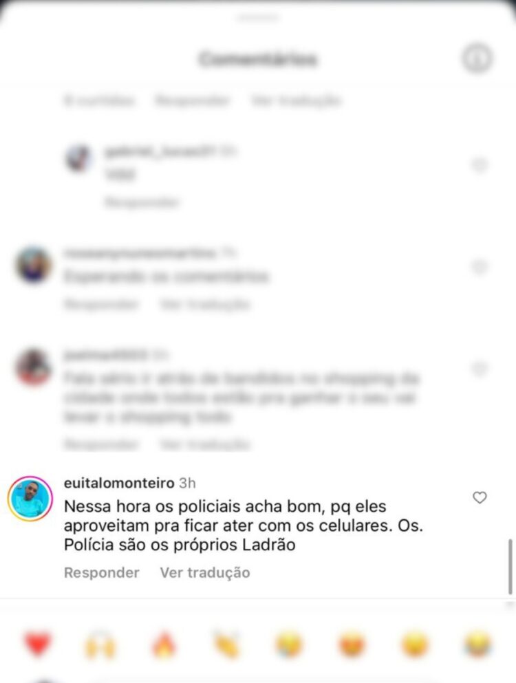 comentário rede social 